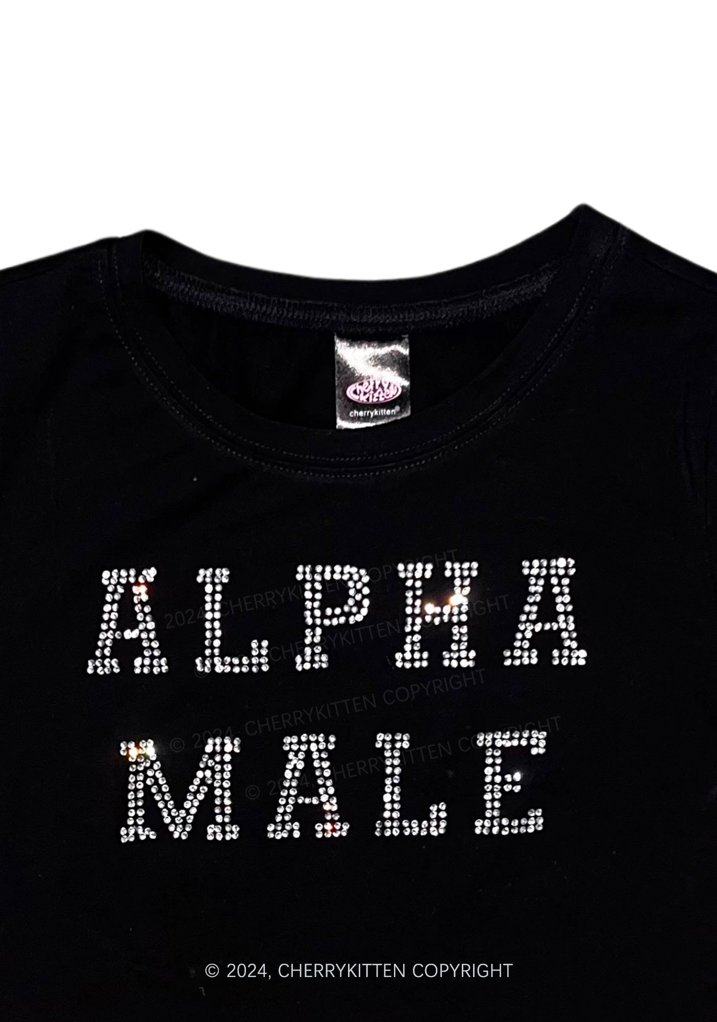 Rhinestone Alpha Male Y2K Baby Tee 