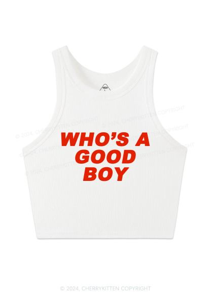Who's A Good Boy Y2K Crop Tank Top 