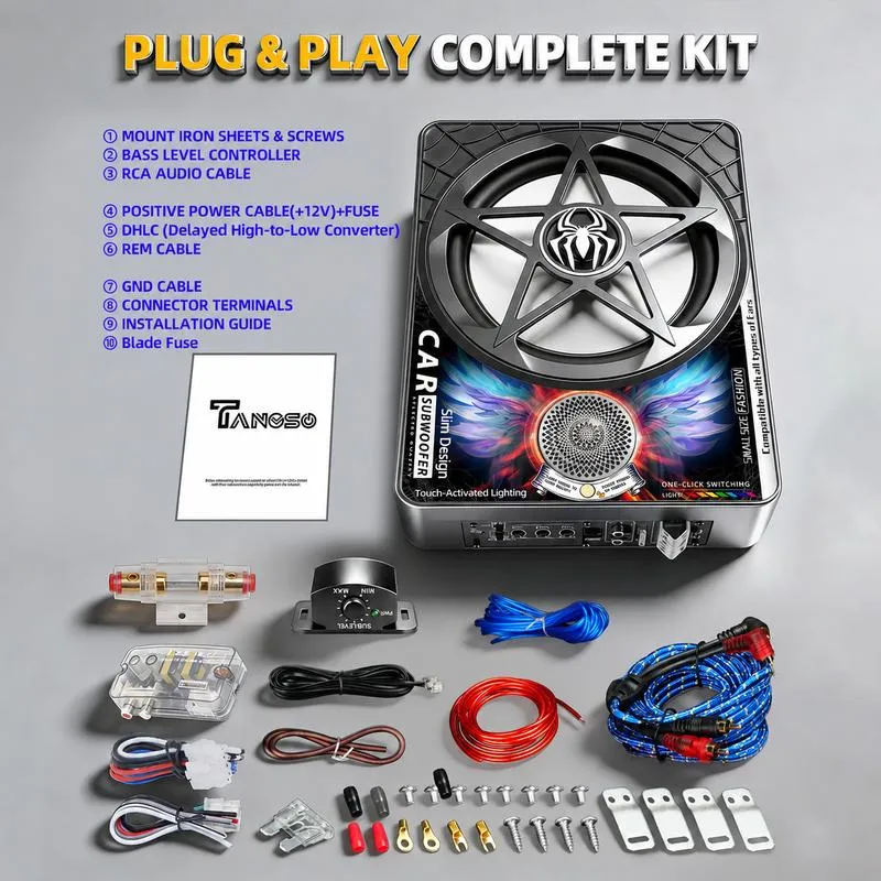 Bestideasell 3000W Ultra-thin Car Subwoofer Set