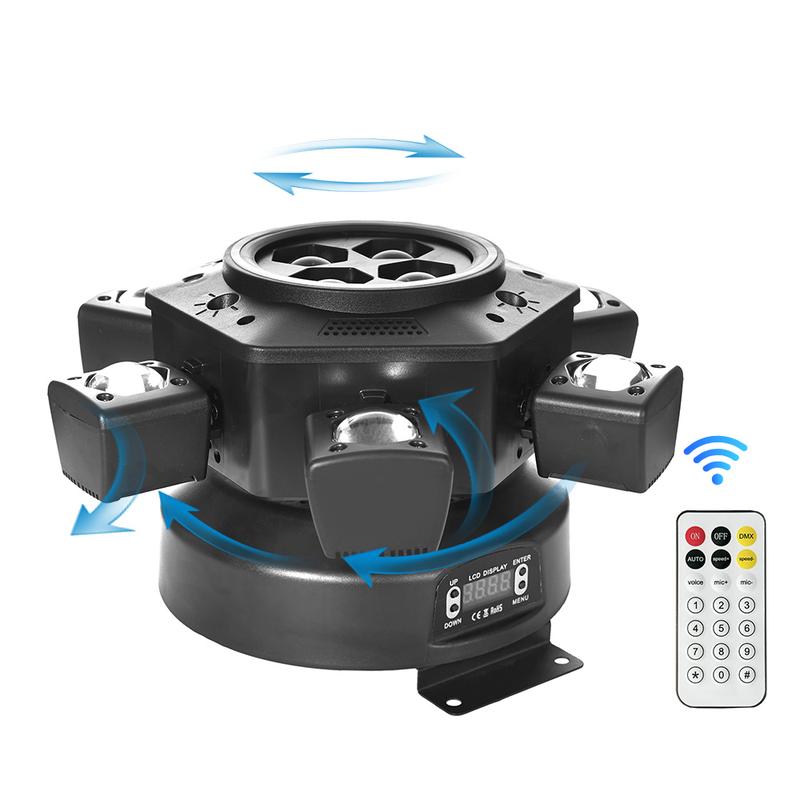 6-in-1 LED RGBW 6 Arms DJ Lights for Parties Support DMX-512