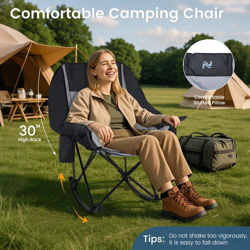 🔥HOT SALE🔥Oversized Rocking Camping Chair - Duty 400 LBS 