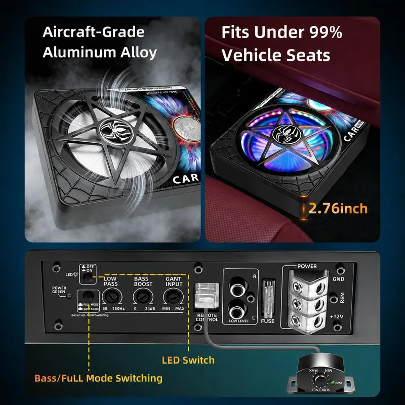 Bestideasell 3000W Ultra-thin Car Subwoofer Set