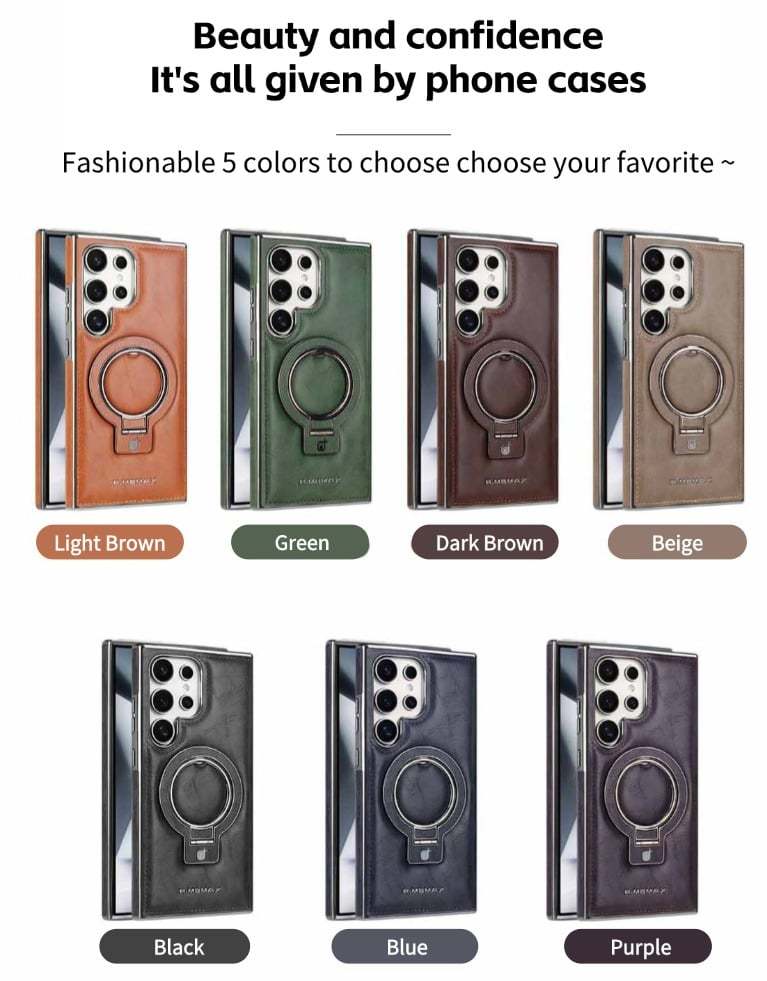 Premium PU Leather Case with Magnetic Stand for Samsung