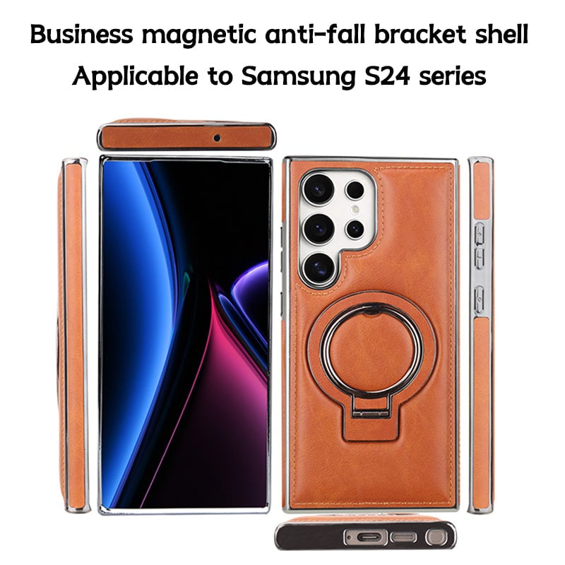 Premium PU Leather Case with Magnetic Stand for Samsung