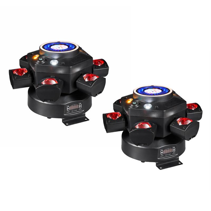 6-in-1 LED RGBW 6 Arms DJ Lights for Parties Support DMX-512