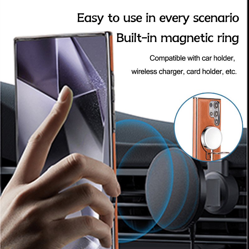 Premium PU Leather Case with Magnetic Stand for Samsung