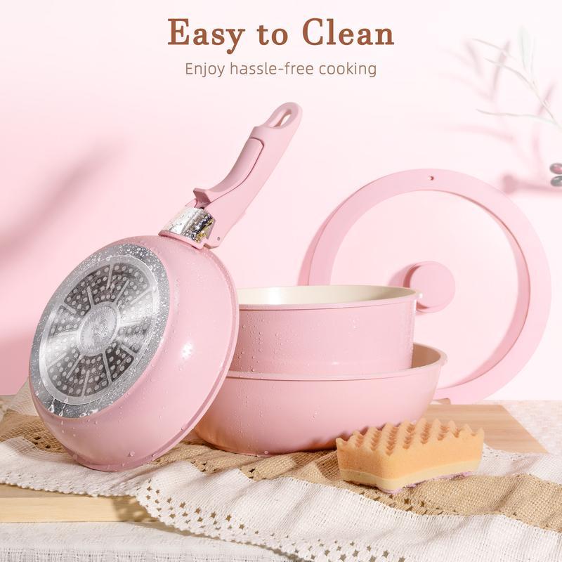 Bestideasell Ceramic Nonstick Aluminium Cookware Set (25-Piece Kit)
