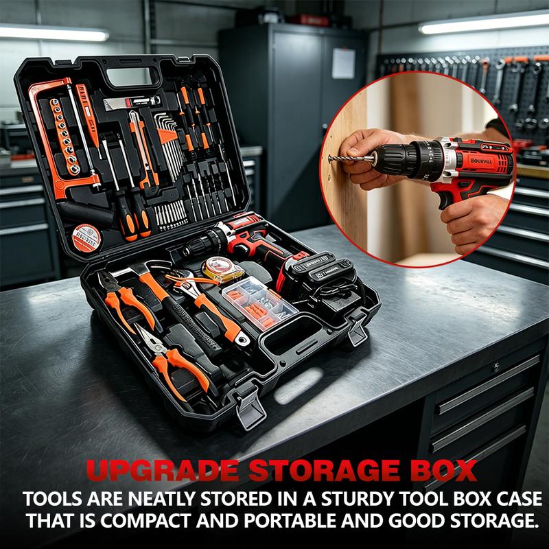 Bestideasell 128 Piece Power Tool Combo Kits with 21V Cordless Drill