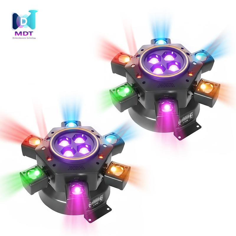 6-in-1 LED RGBW 6 Arms DJ Lights for Parties Support DMX-512