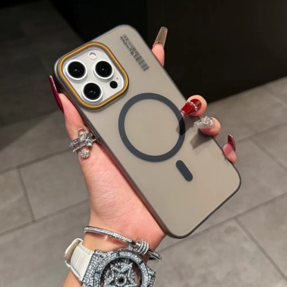 Acrylic Four-corner Anti-fall Creative Gyro Rotating Bracket Magsafe Mobile Phone Case for Apple iPhone