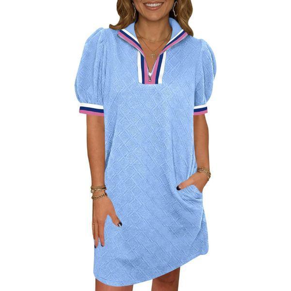 Women's Summer Puff Sleeve Mini Dress