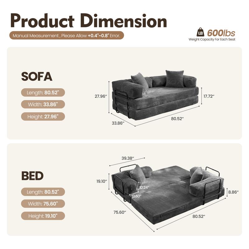 Bestideasell Boneless Sofa Bed