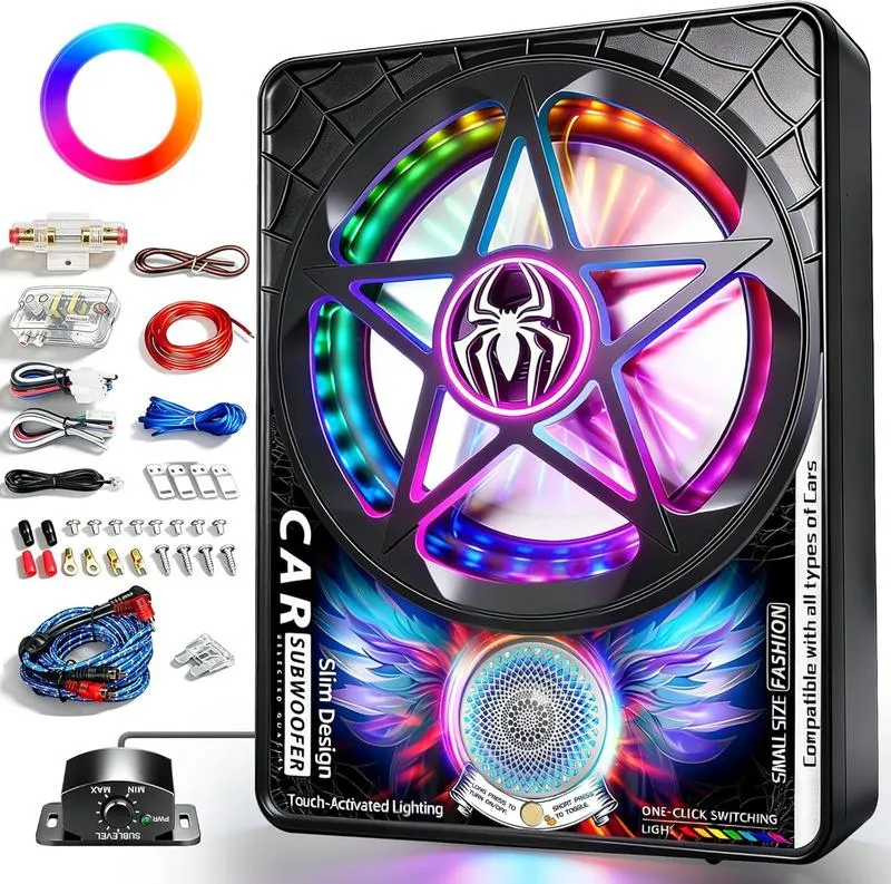 Bestideasell 3000W Ultra-thin Car Subwoofer Set