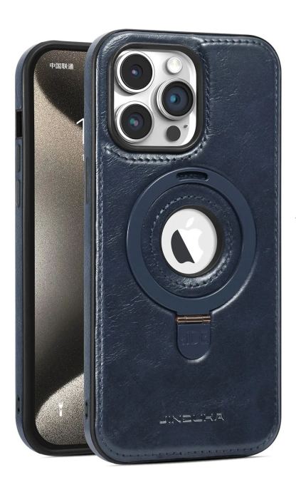 Leather Business Magsafe Bracket Mobile Phone Case for iPhone