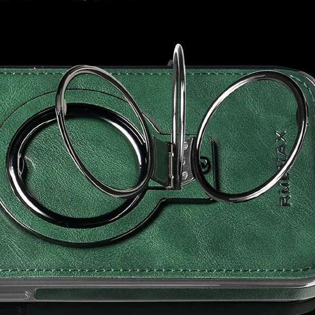 Leather Business Magsafe Bracket Mobile Phone Case for iPhone