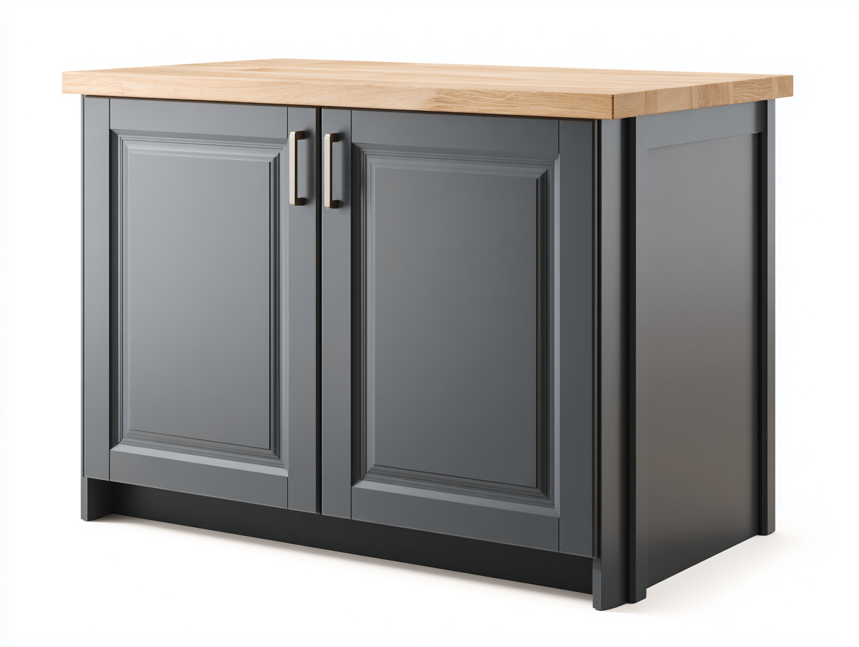 Buffet-Bois massif-MDF-105 x 50 x 87 cm-gris foncé-naturel-style campagne moderne-Roomuphaus