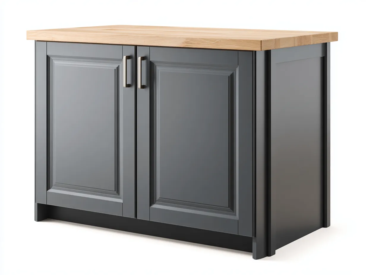 Buffet-Bois massif-MDF-105 x 50 x 87 cm-gris foncé-naturel-style campagne moderne-Roomuphaus