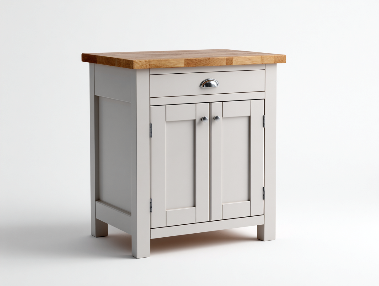 Buffet-Bois massif-MDF-64 x 38 x 78 cm-blanc-naturel-style campagne moderne-Roomuphaus