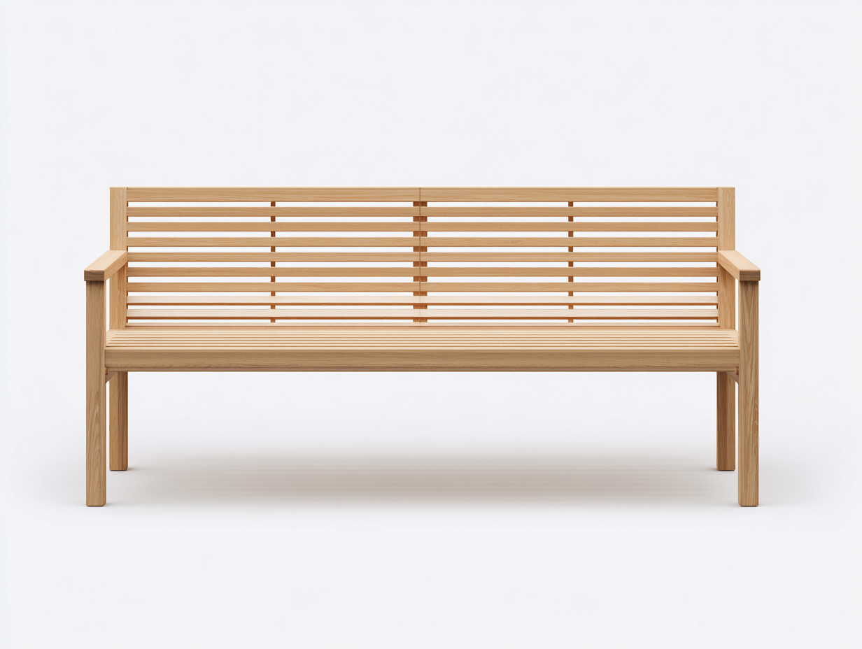 Banc de jardin - bois - 150x60x85 cm - bois clair - style minimaliste-Roomuphaus