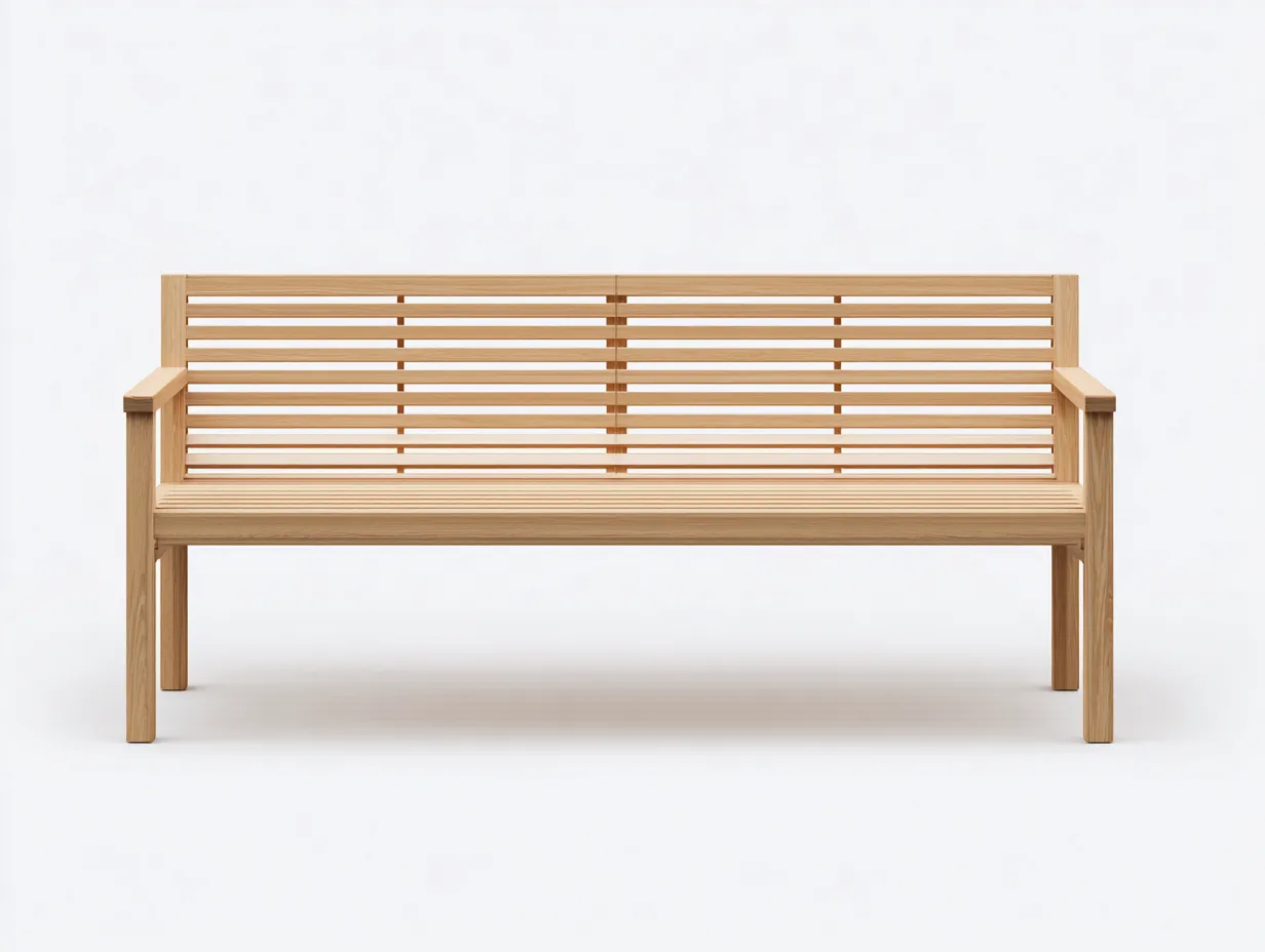 Banc de jardin - bois - 150x60x85 cm - bois clair - style minimaliste-Roomuphaus