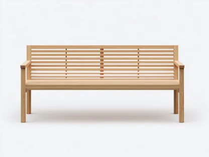 Banc de jardin - bois - 150x60x85 cm - bois clair - style minimaliste-Roomuphaus