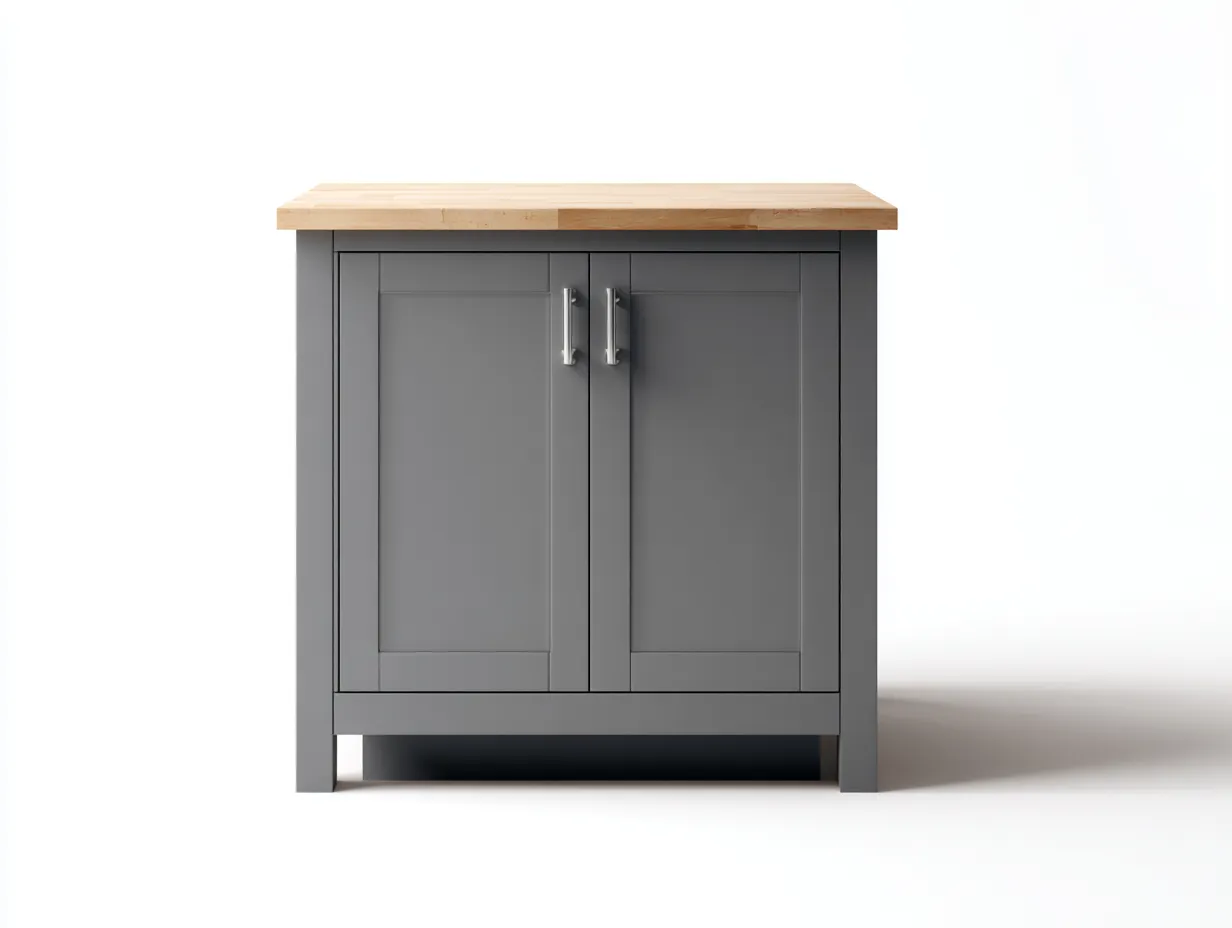 Buffet-MDF-bois-82 x 43 x 91 cm-Gris-chêne clair-Style contemporain compact-Roomuphaus