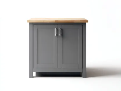 Buffet-MDF-bois-82 x 43 x 91 cm-Gris-chêne clair-Style contemporain compact-Roomuphaus