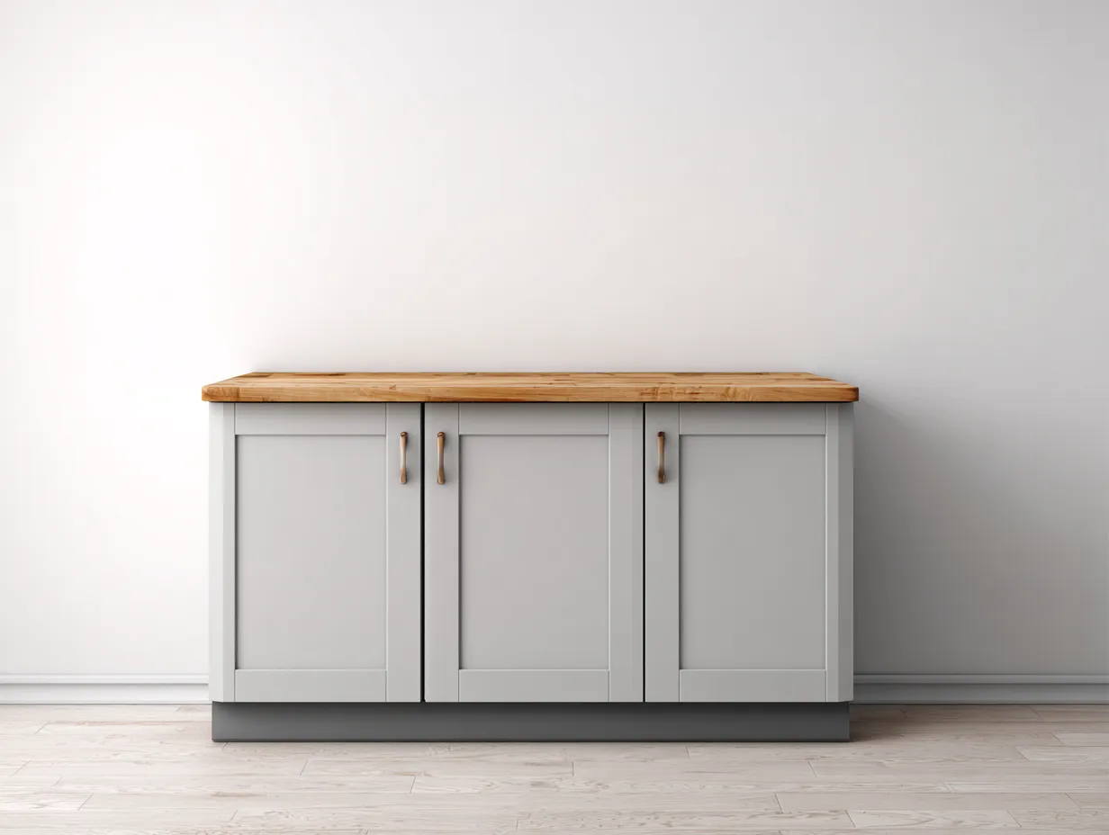 Buffet-Bois massif-MDF-140 x 45 x 85 cm-blanc-naturel-style campagne moderne-Roomuphaus