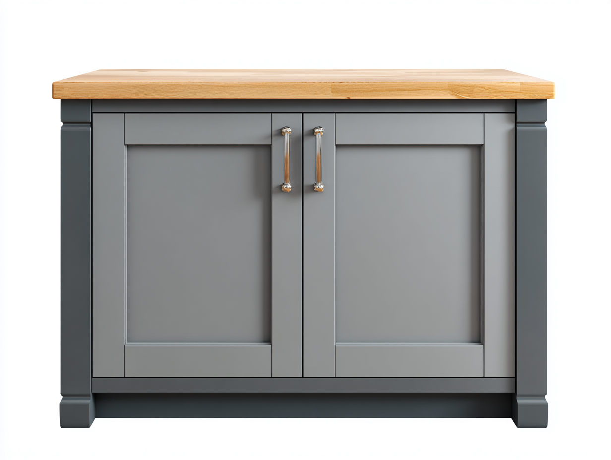 Buffet-Bois massif-MDF-110 x 47 x 86 cm-gris-naturel-style campagne moderne-Roomuphaus