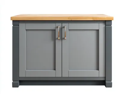 Buffet-Bois massif-MDF-110 x 47 x 86 cm-gris-naturel-style campagne moderne-Roomuphaus