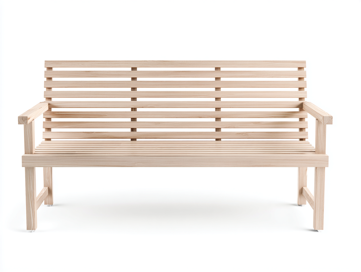 Banc de jardin - bois - 160x64x88 cm - bois clair - style minimaliste-Roomuphaus