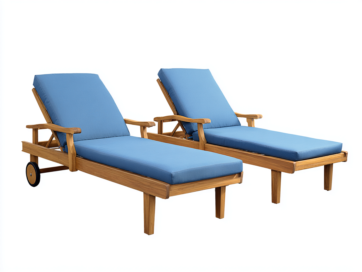 Bain de soleil-Bois-Tissu-205 x 70 x 92 cm-Bleu clair-Marron-Style moderne-Nestgetbay