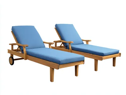 Bain de soleil-Bois-Tissu-205 x 70 x 92 cm-Bleu clair-Marron-Style moderne-Nestgetbay