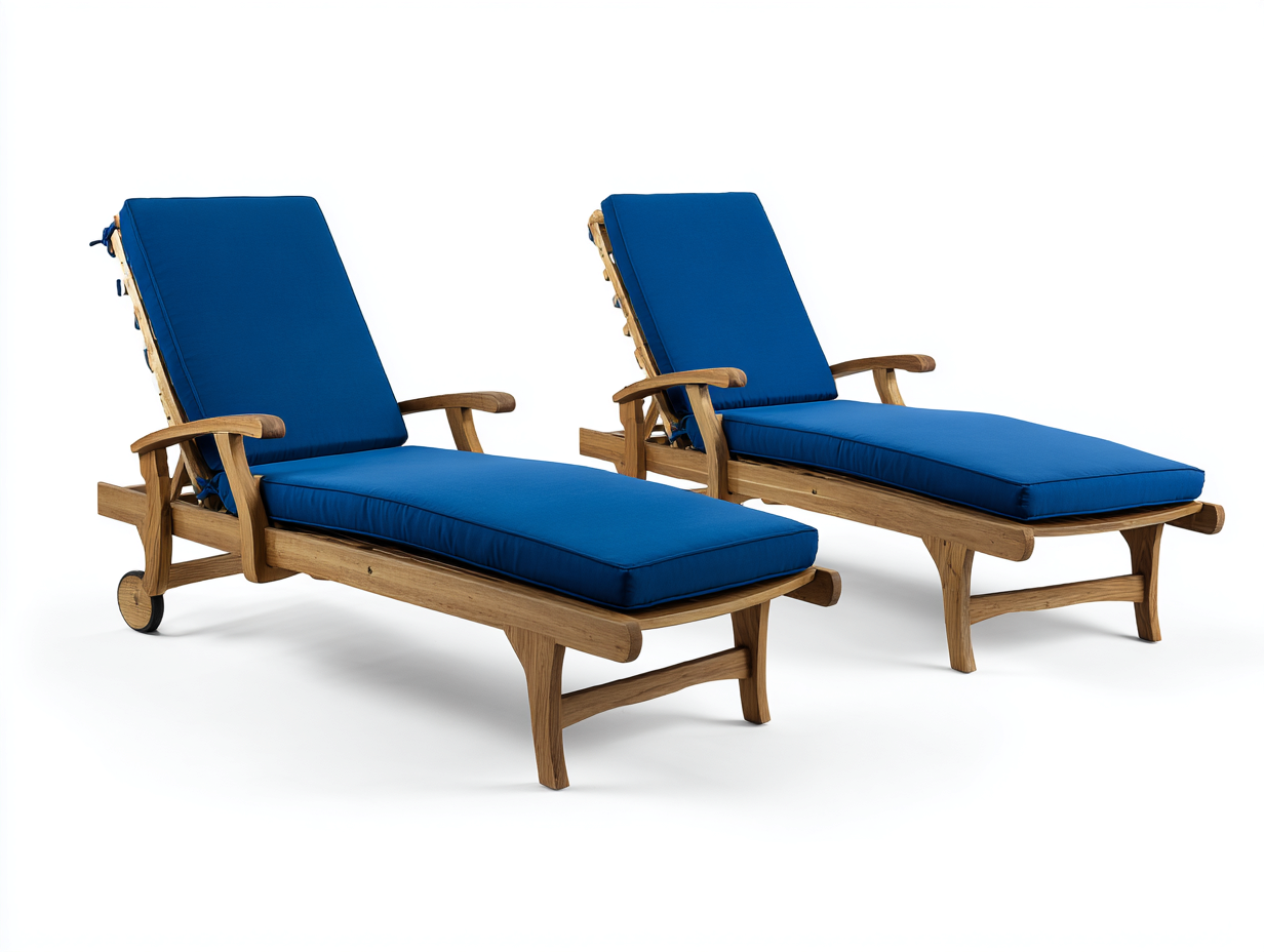 Bain de soleil-Bois-Tissu-202 x 72 x 94 cm-Bleu-Marron-Style moderne-Nestgetbay