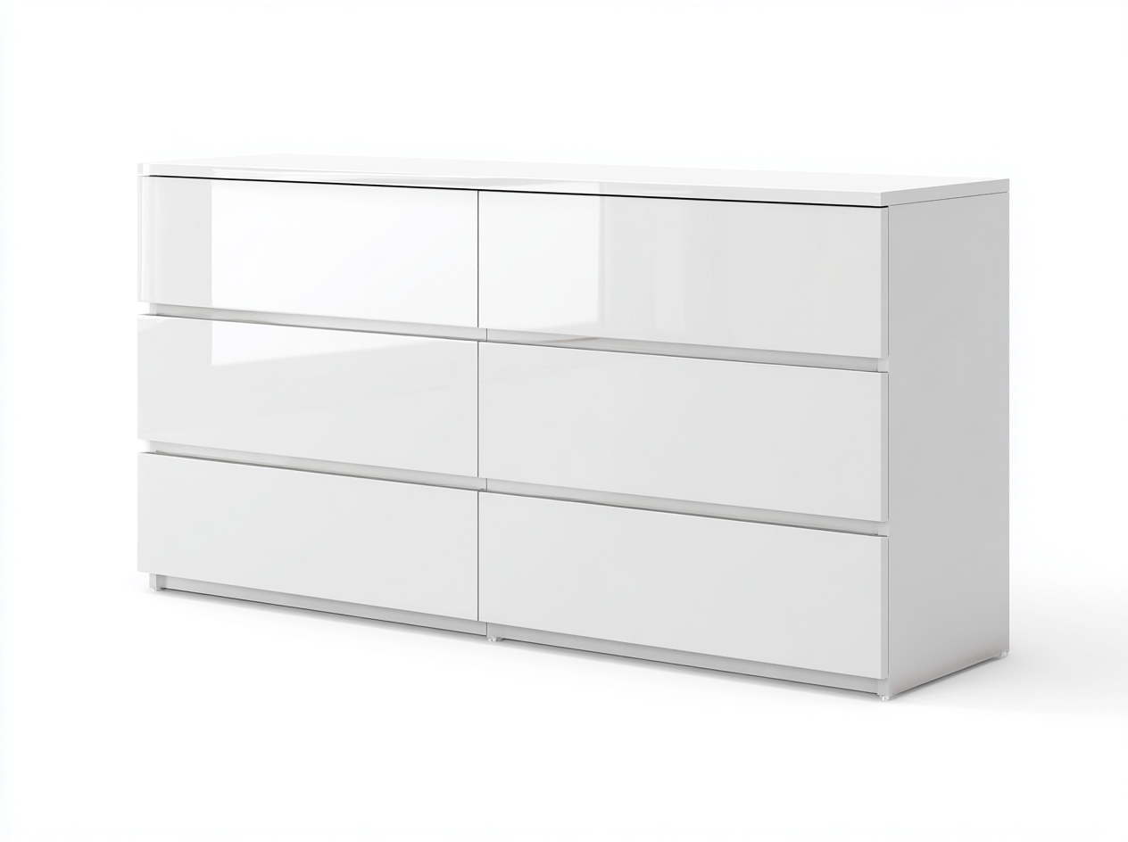 Commode - MDF - 140 x 45 x 78 cm - blanc - style moderne-Nestgetbay