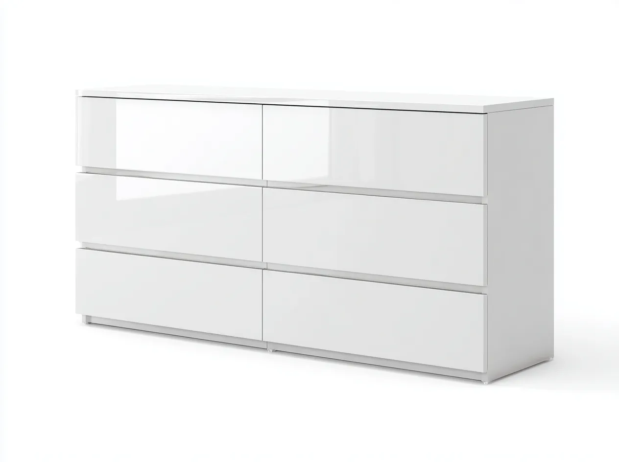 Commode - MDF - 140 x 45 x 78 cm - blanc - style moderne-Nestgetbay