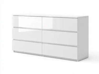 Commode - MDF - 140 x 45 x 78 cm - blanc - style moderne-Nestgetbay