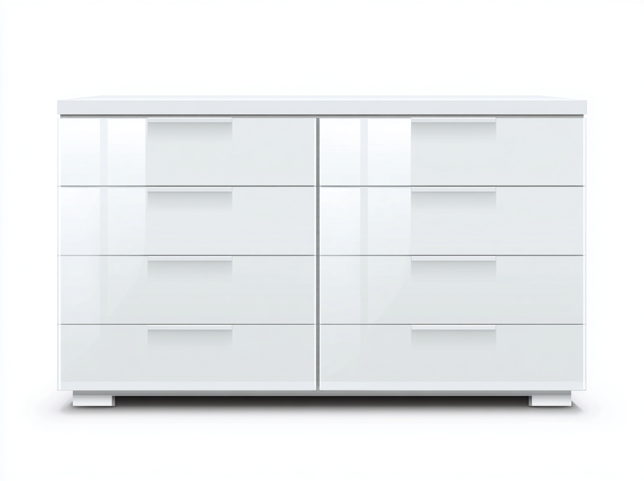Commode - MDF - 150 x 42 x 86 cm - blanc - style moderne-Nestgetbay