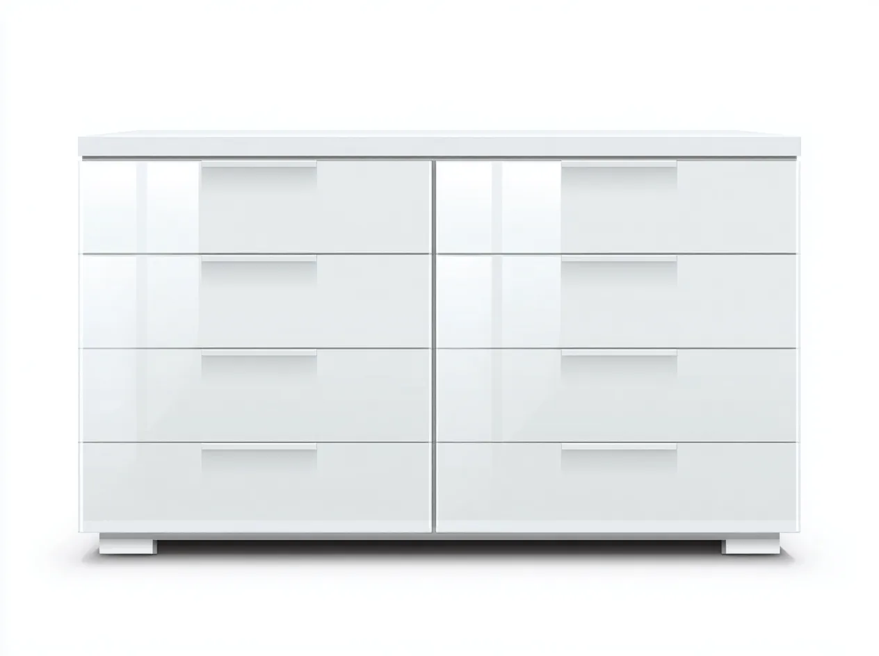 Commode - MDF - 150 x 42 x 86 cm - blanc - style moderne-Nestgetbay