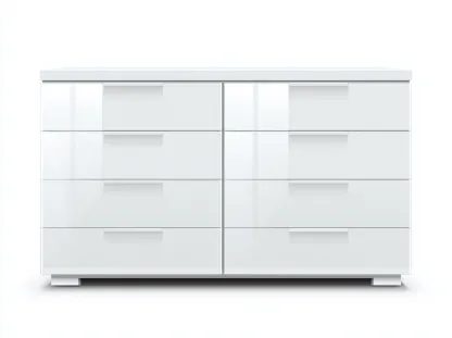 Commode - MDF - 150 x 42 x 86 cm - blanc - style moderne-Nestgetbay
