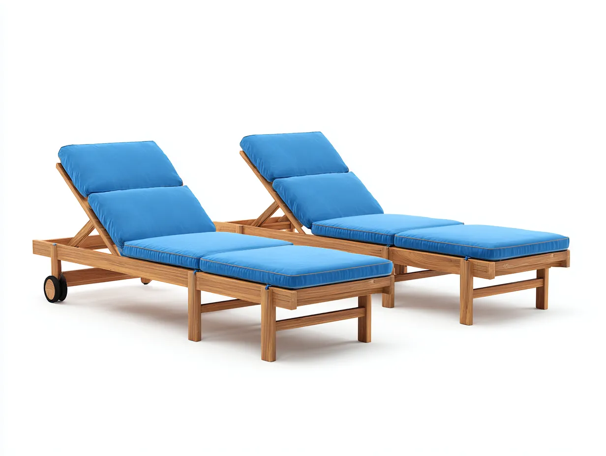 Bain de soleil-Bois-Tissu-214 x 73 x 86 cm-Bleu-Marron-Style moderne-Nestgetbay