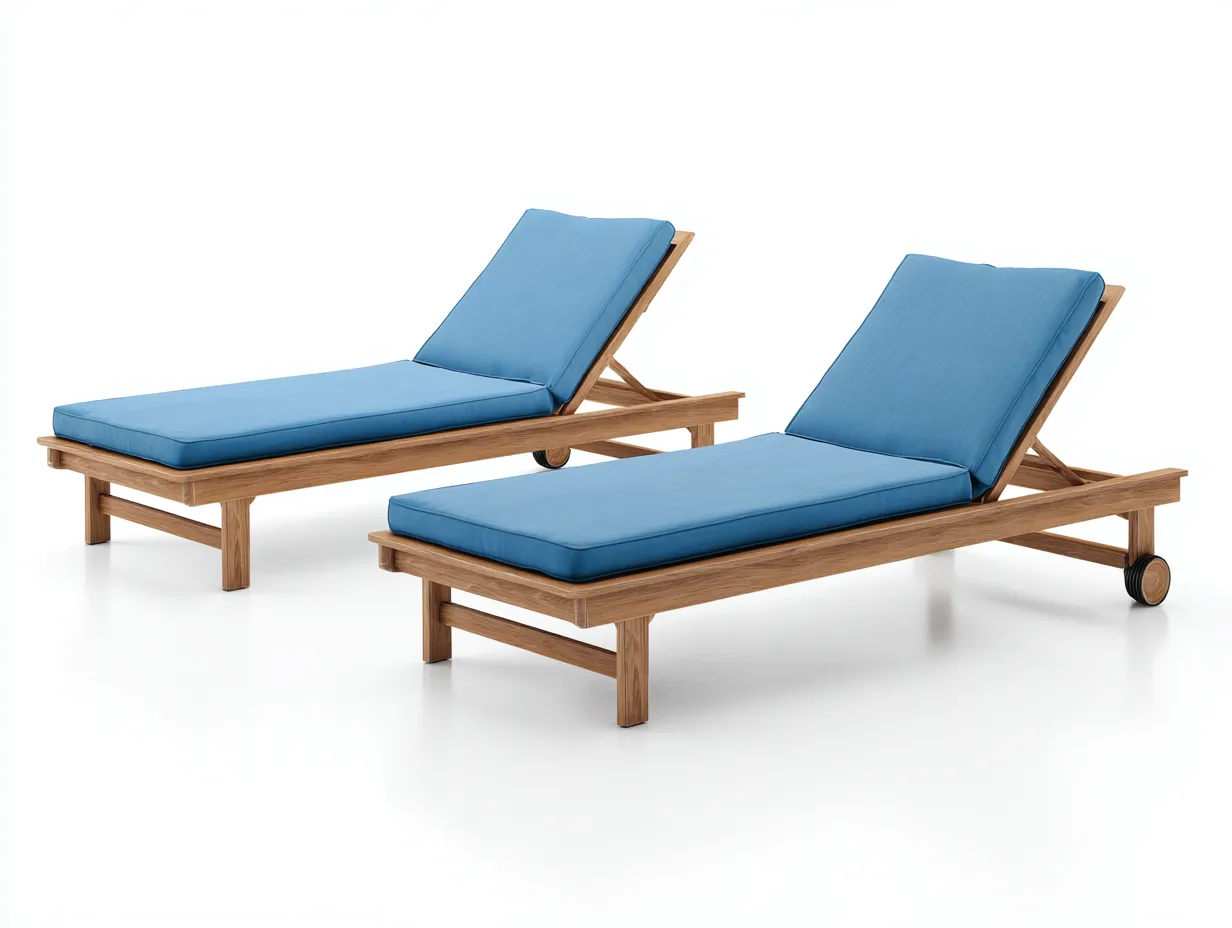 Bain de soleil-Bois-Tissu-201 x 71 x 83 cm-Bleu-Marron-Style moderne-Nestgetbay
