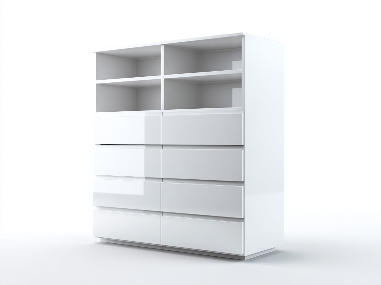 Commode - MDF - 120 x 42 x 168 cm - blanc - style moderne-Nestgetbay