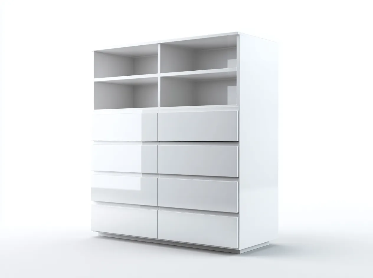 Commode - MDF - 120 x 42 x 168 cm - blanc - style moderne-Nestgetbay