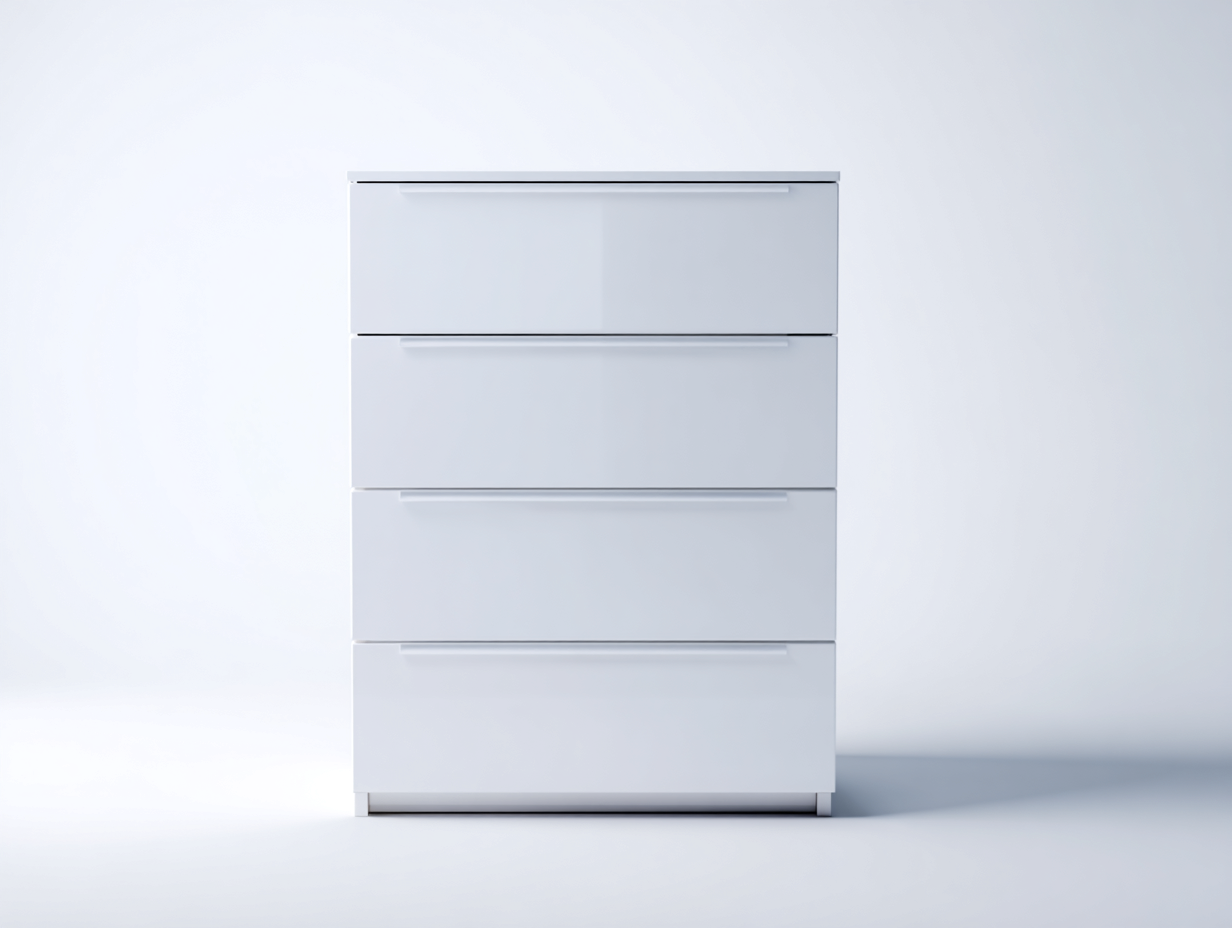 Commode - MDF - 72 x 42 x 98 cm - blanc - style moderne-Nestgetbay