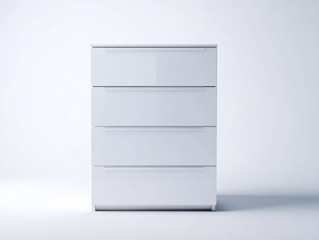 Commode - MDF - 72 x 42 x 98 cm - blanc - style moderne-Nestgetbay