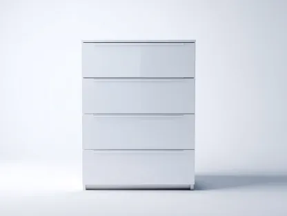 Commode - MDF - 72 x 42 x 98 cm - blanc - style moderne-Nestgetbay