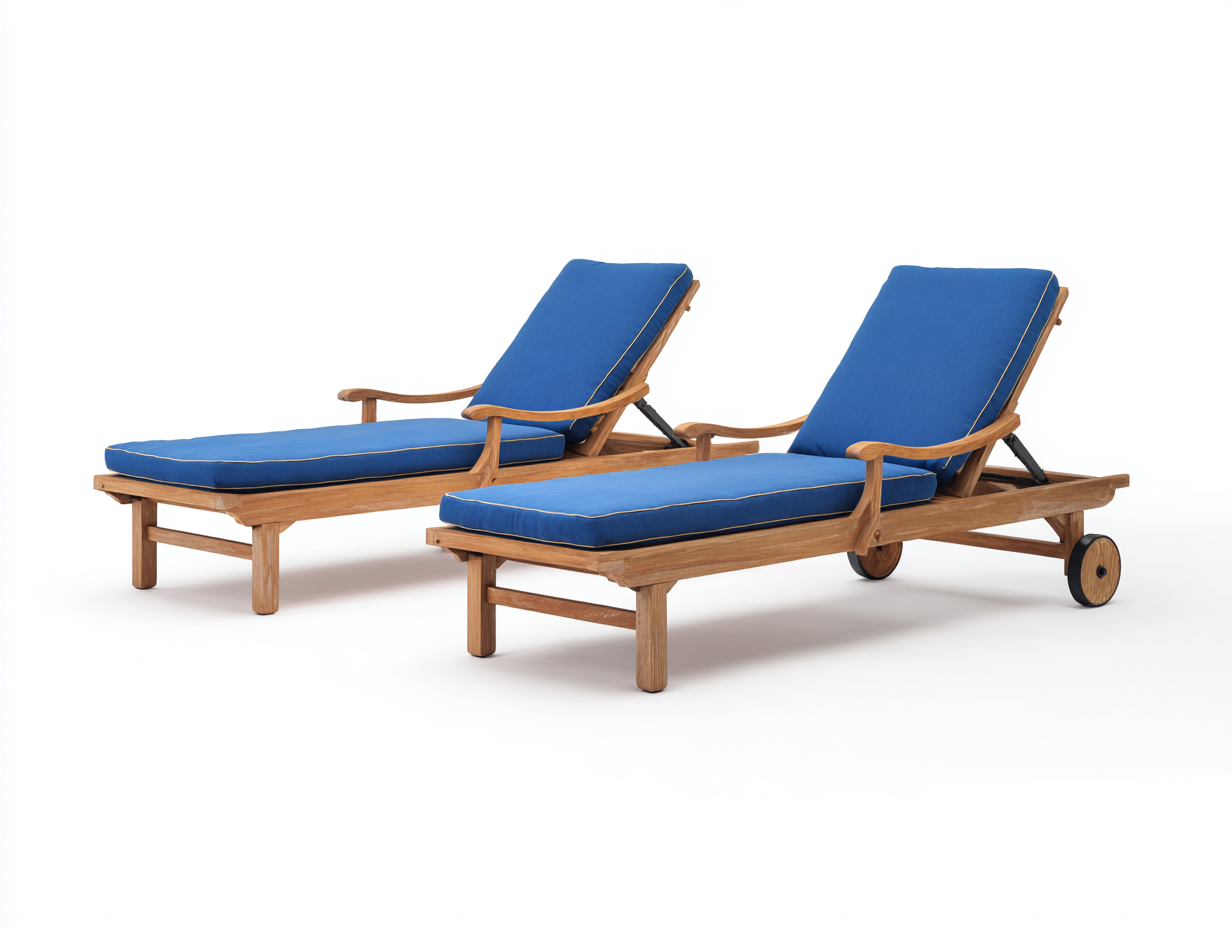 Bain de soleil-Bois-Tissu-198 x 68 x 88 cm-Bleu-Marron-Style moderne-Nestgetbay