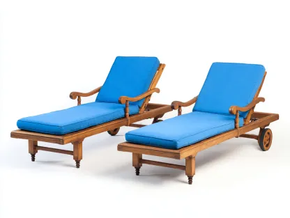 Bain de soleil-Bois-Tissu-206 x 74 x 95 cm-Bleu-Marron-Style classique-Nestgetbay
