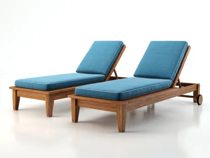 Bain de soleil-Bois-Tissu-203 x 72 x 88 cm-Bleu-Marron-Style moderne-Nestgetbay